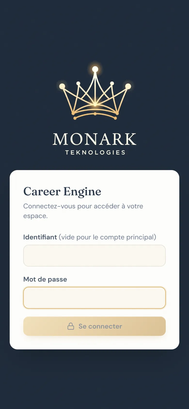 Monark Career Engine — On mobile