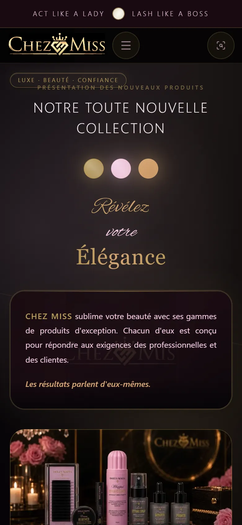 Chez Miss — On mobile